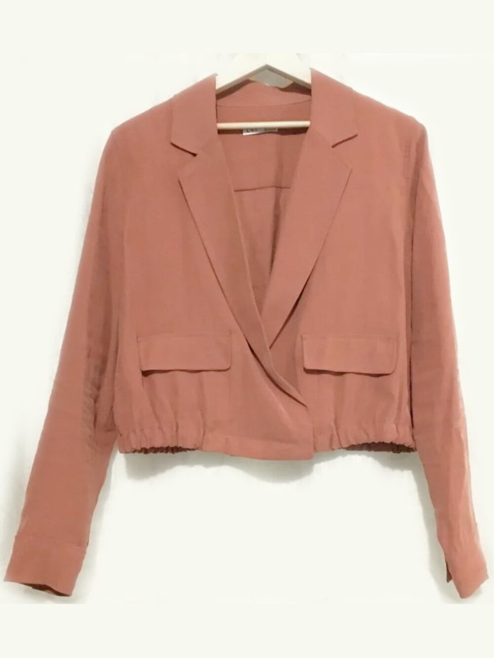 Montreal DEX Rust Wash Cropped Retro Rayon Bomber Blazer Jacket M